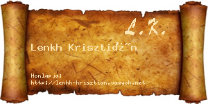 Lenkh Krisztián névjegykártya